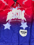 MS OMBRE DENIM JACKET (RED/BLUE)