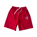 MS LOGO RED NYLON SHORT SET