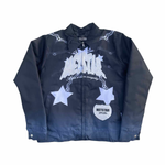 MS OMBRÉ DENIM JACKET (BLACK/GRAY)