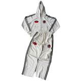 MS LOGO STRIPED ZIP UP CREAM SWEATSUIT