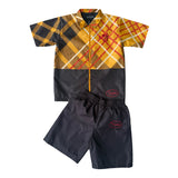 MS PLAID LOGO NYLON SHORT SET