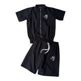 MS LOGO BLACK NYLON SHORT SET